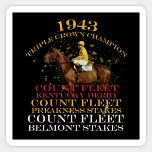 1943 Triple Crown Champion Count Fleet horse racing design Sticker